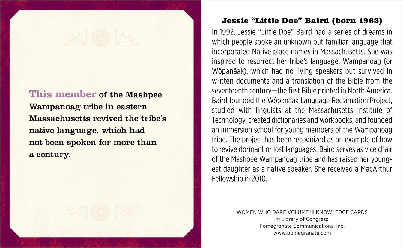 Women Who Dare Vol. III Knowledge Cards