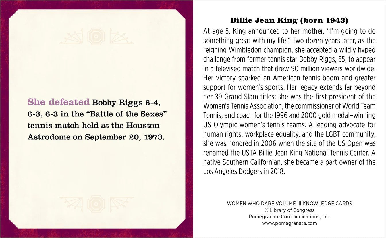 Women Who Dare Vol. III Knowledge Cards