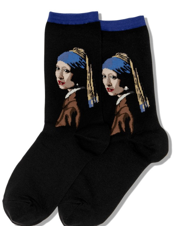 Women's Vermeer Girl With A Pearl Earring Sock