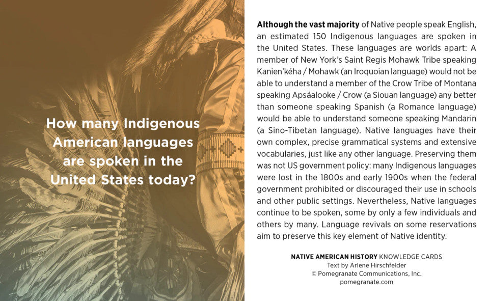 Native American History Knowledge Cards