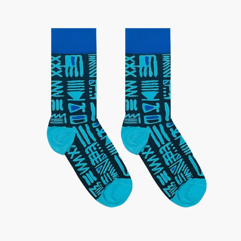 Tribal Blue Socks