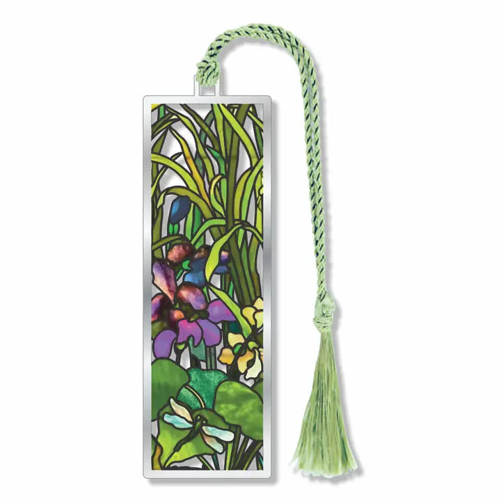 Iris, Lily, Cattail & Dragonfly Metal Bookmark