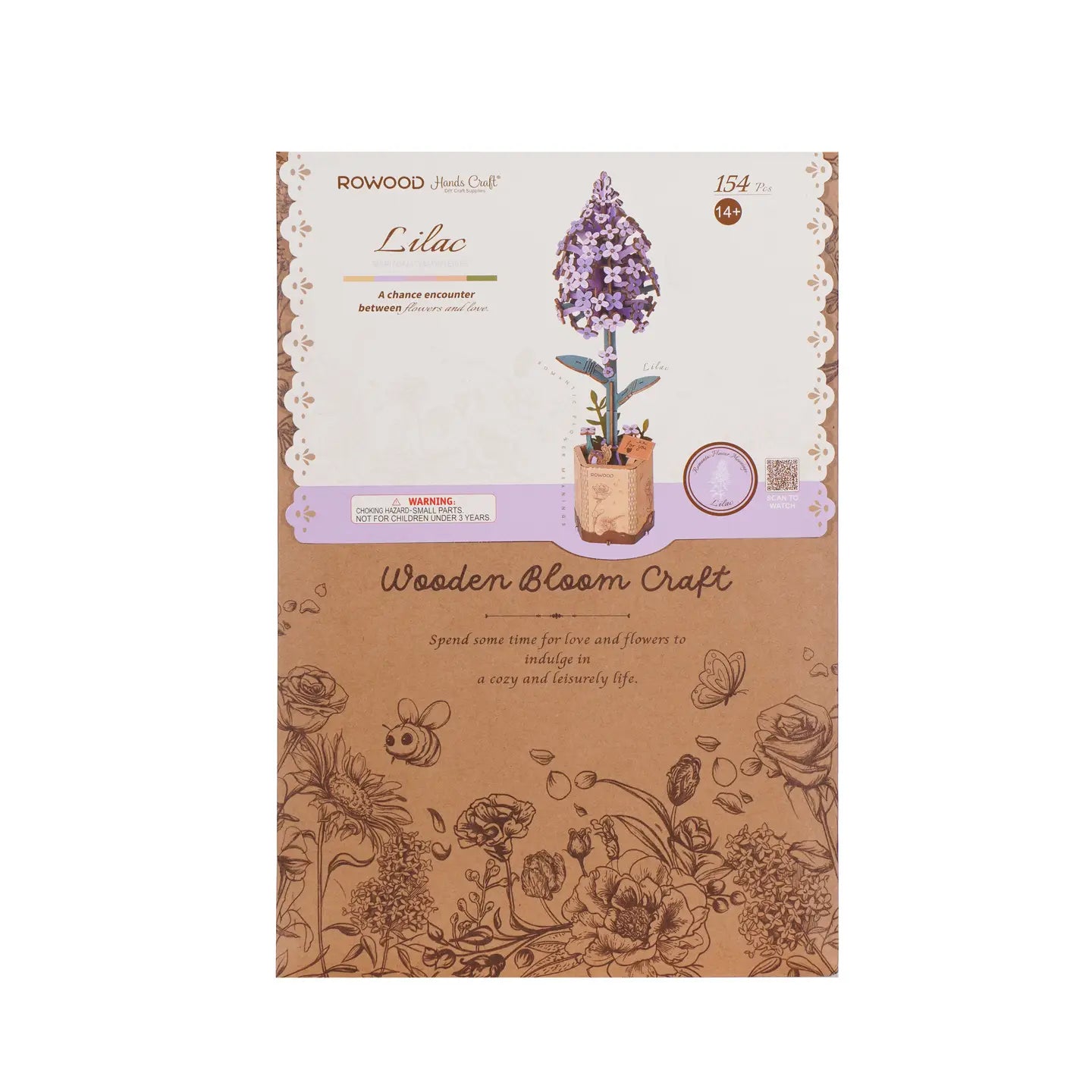 Lilac 3D Wooden Flower Puzzle