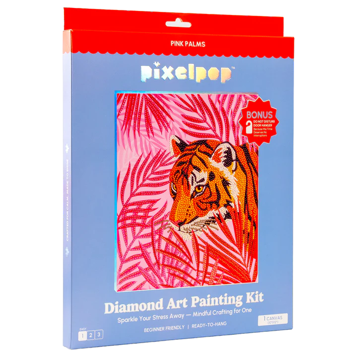 PixelPop Pink Palms Diamond Art Painting Kit