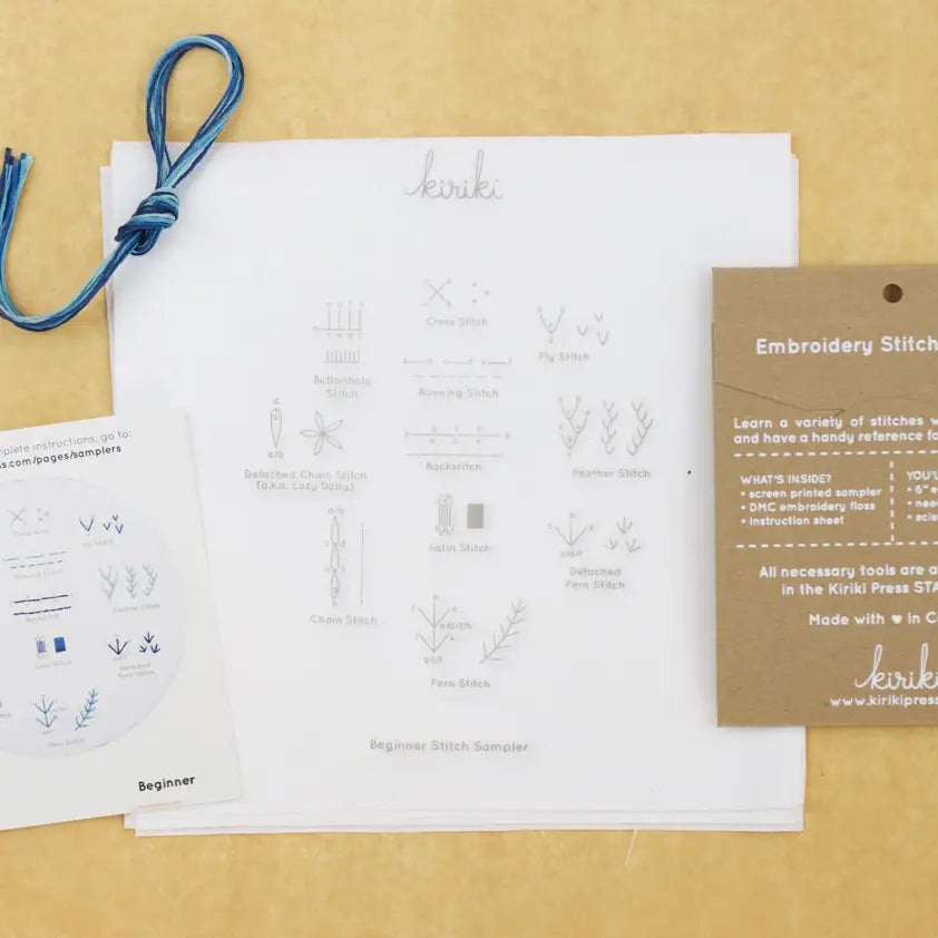 Beginner Embroidery Stitch Sampler by Kiriki Press