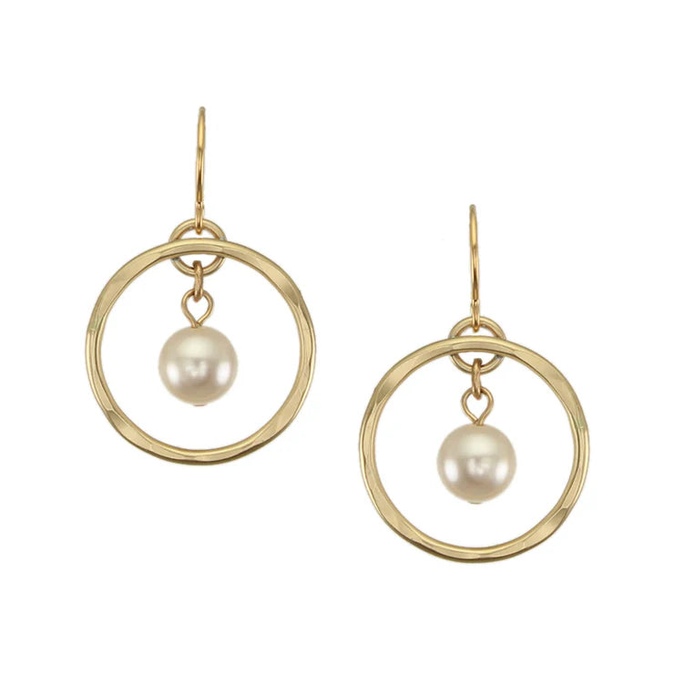 Ring with Hanging Pearl Wire Earring