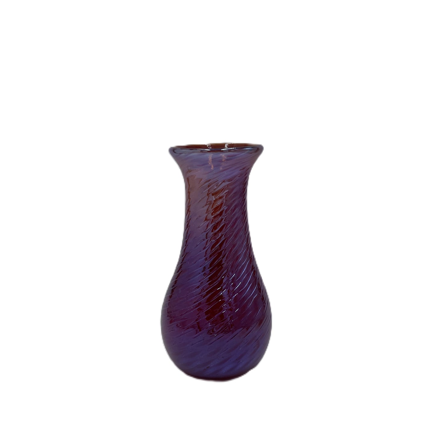Purple textured vase on a white background