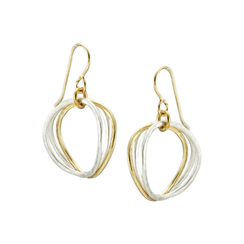 Wavy Hammered Ring Earrings
