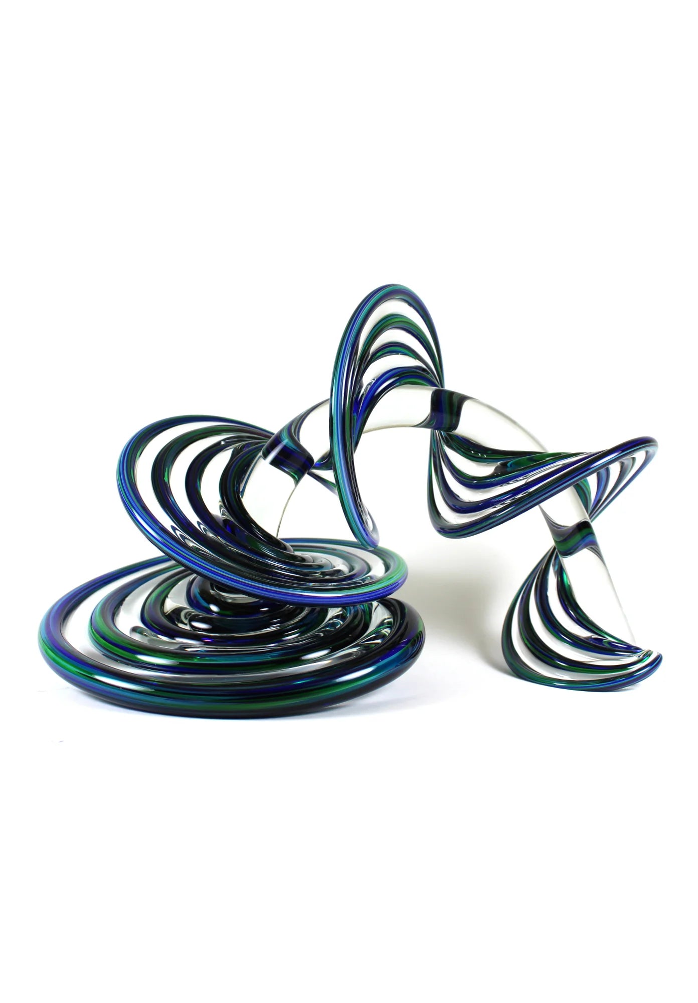 Mini Swirl Green Blue Glass