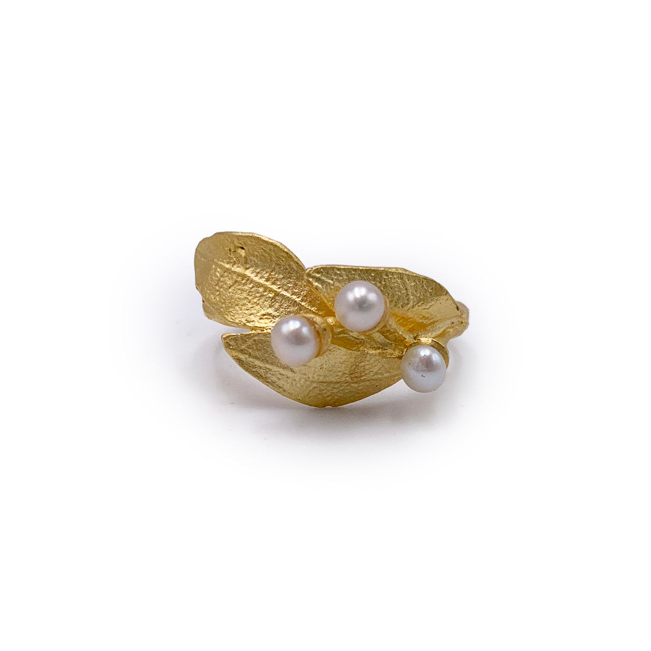 Bay Laurel with Pearl Adjustable Ring