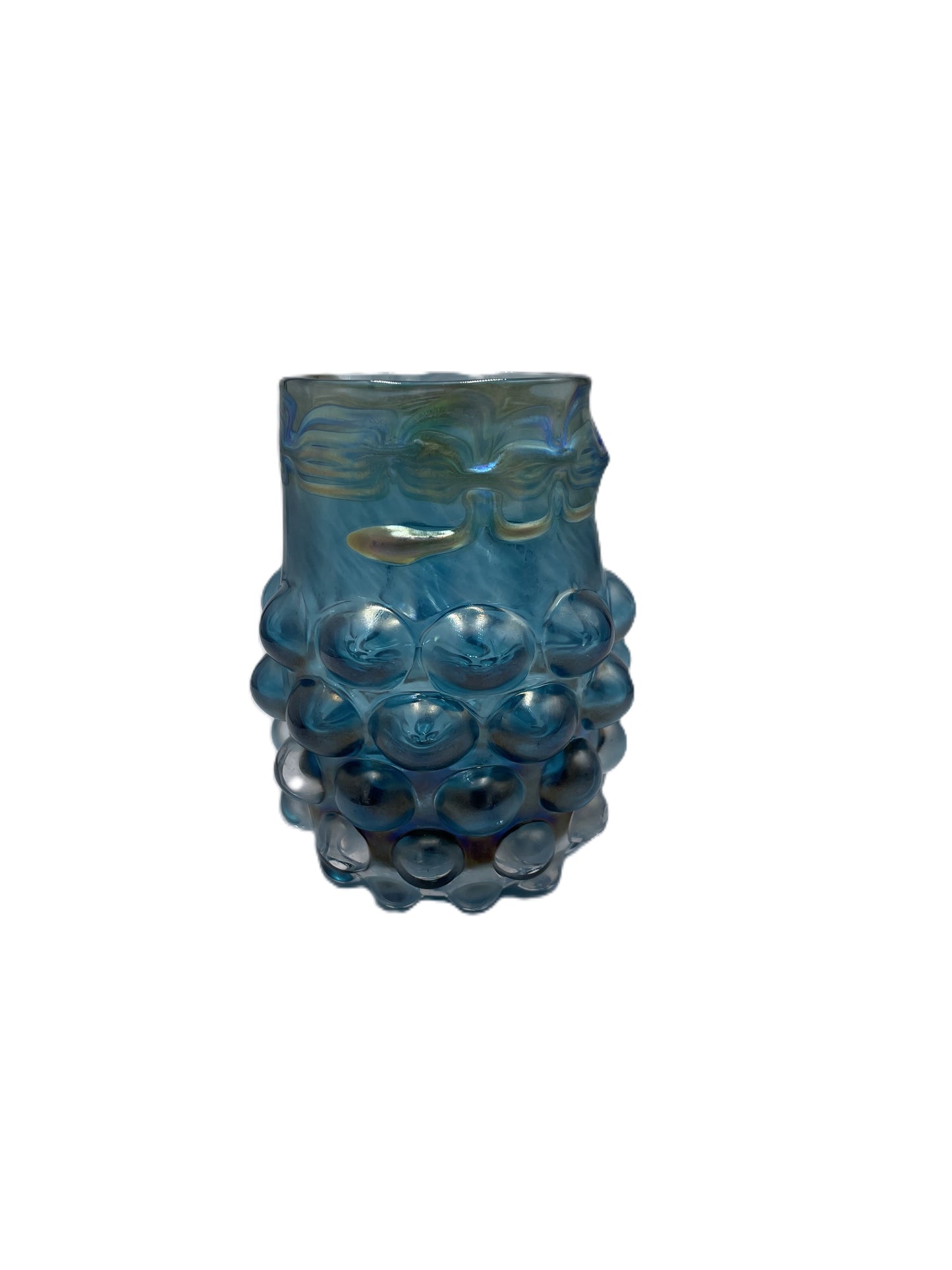 Blue Hobnail Glass Vase CH