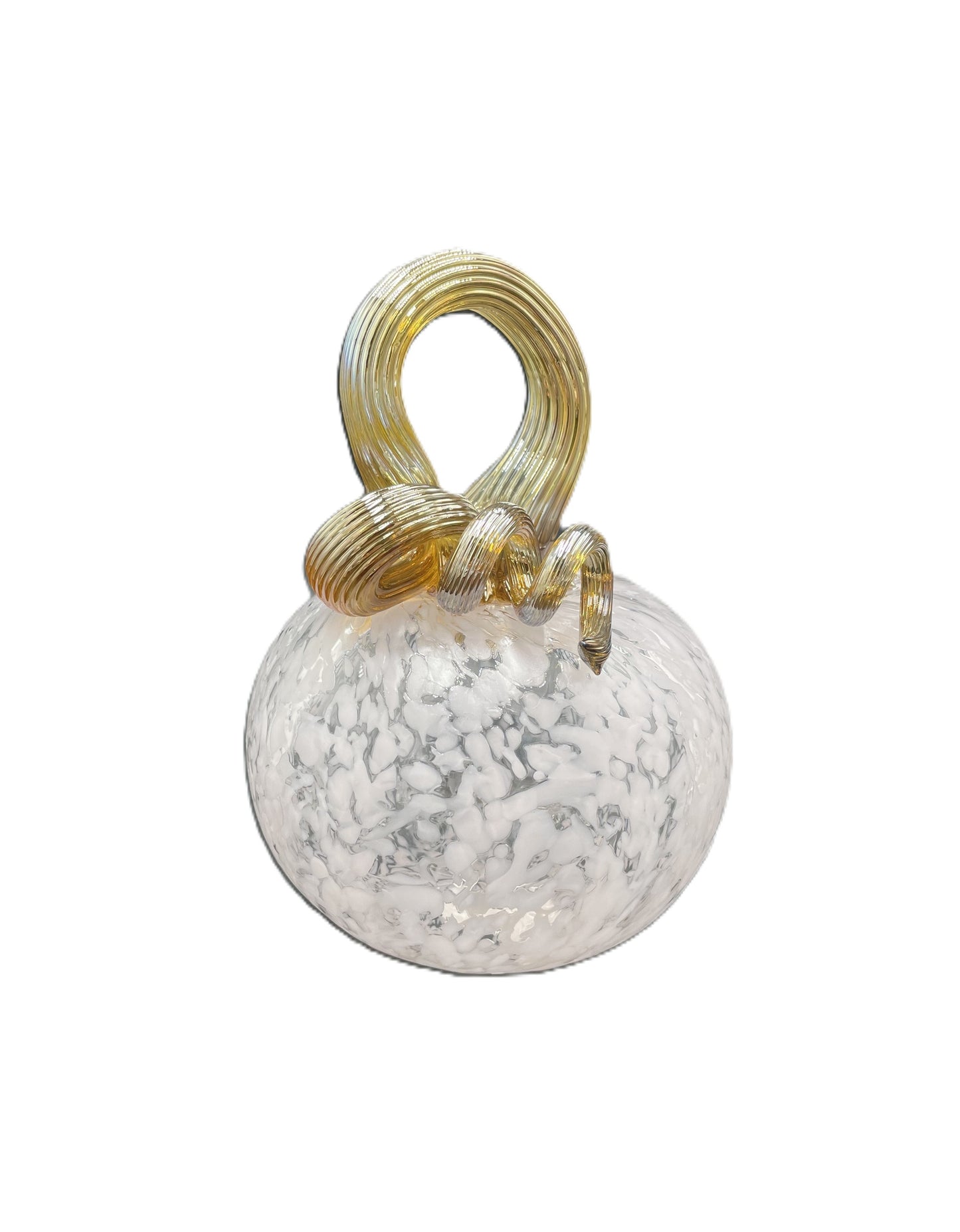 Medium White Glass Pumpkin with Champagne Stem JD