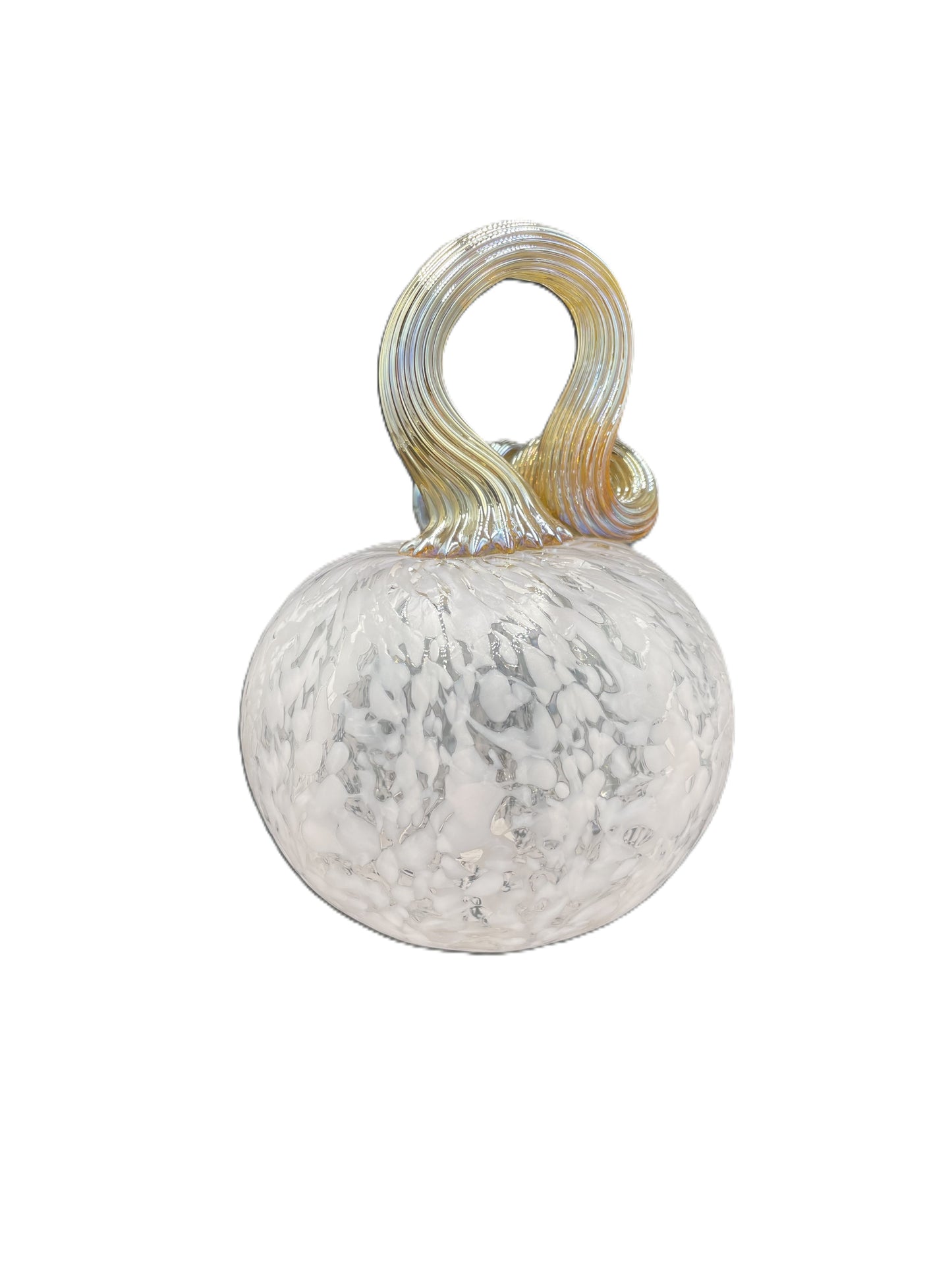 Medium White Glass Pumpkin with Champagne Stem JD