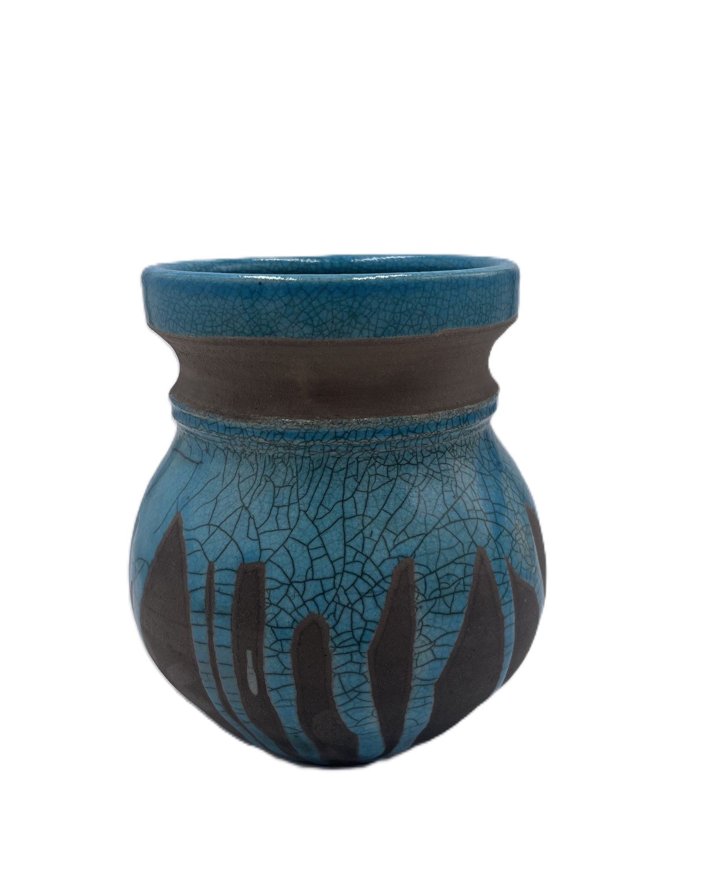 Small Turquoise Raku Vase SB