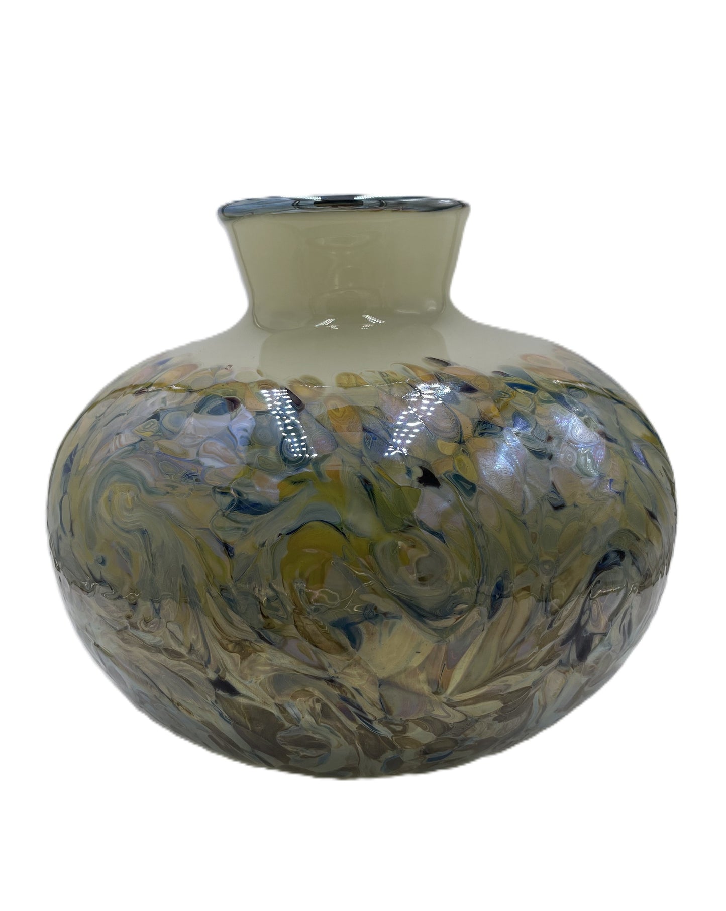 Green Iridescent Swirl Vase JD