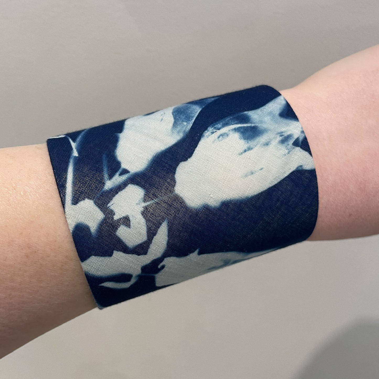Wide Botanical Cyanotype Cuff 1 SH