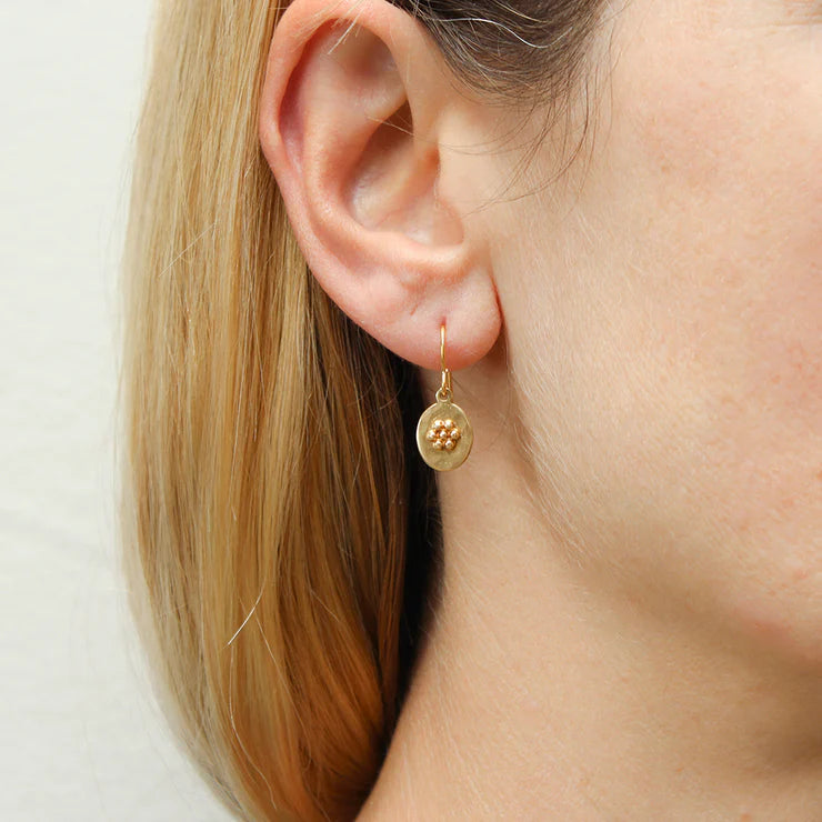 Mini Brass Oval Wire Earrings