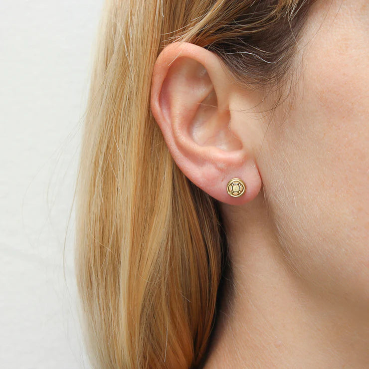 Mini Brass Stud Post Earrings