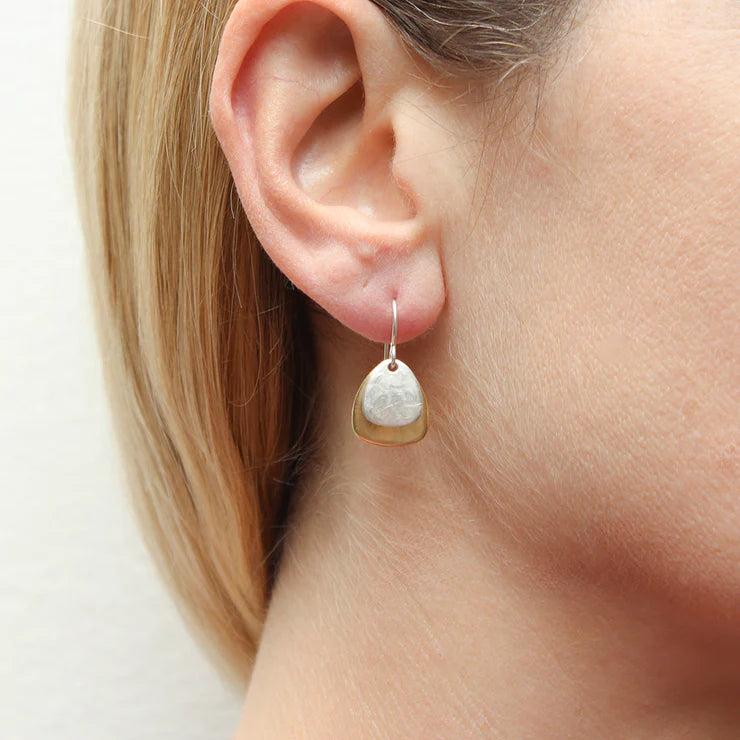 Small Layered Triangles Wire Earrings