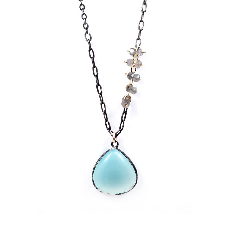 Chalcedony Pendant with Labradorite