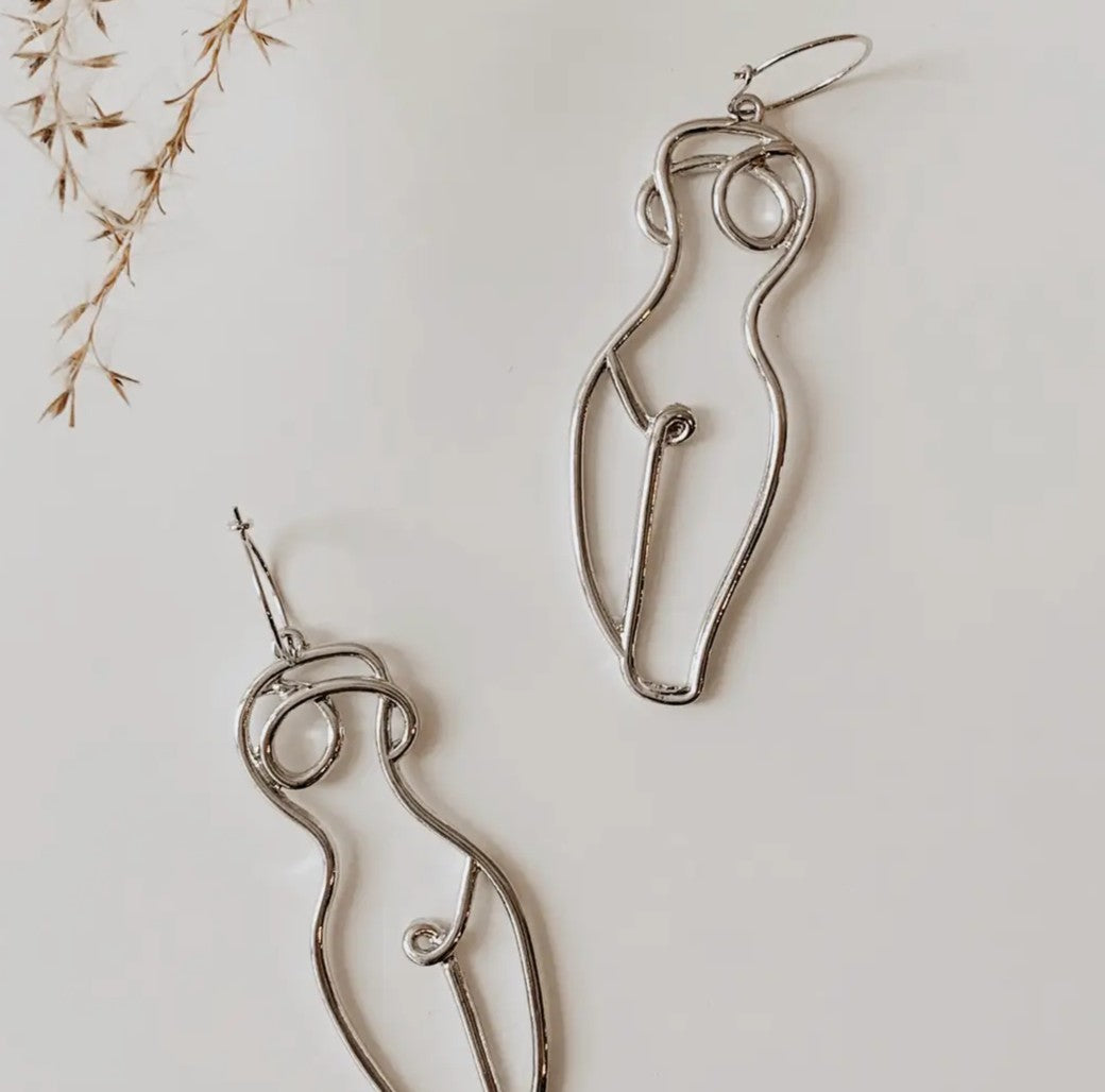 Silver Form Earrings