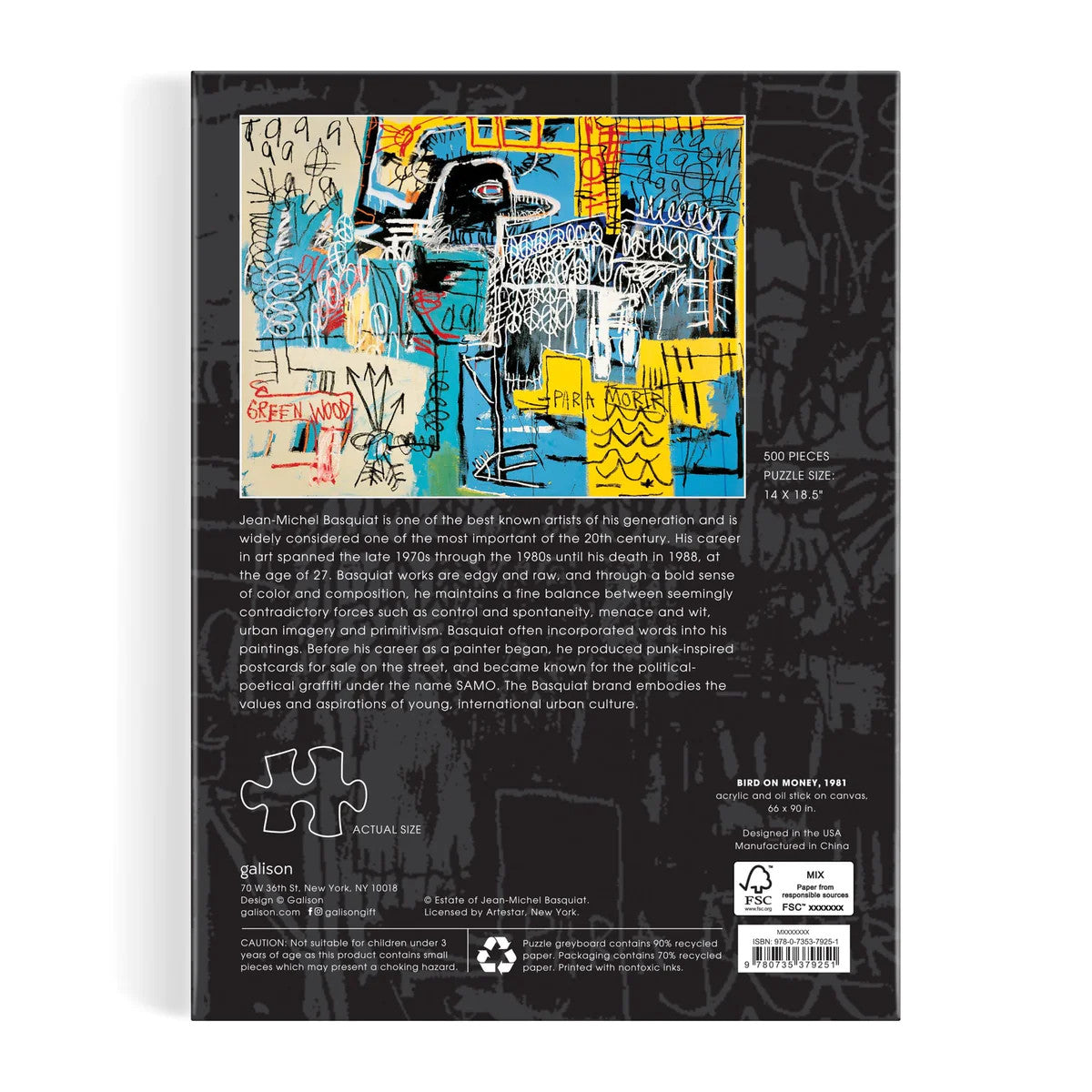 Basquiat Bird on Money 500pc. Puzzle