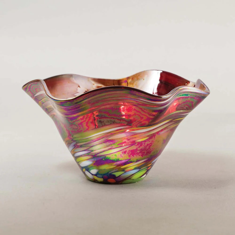 Red Rainbow Twist Mini Wave Bowl