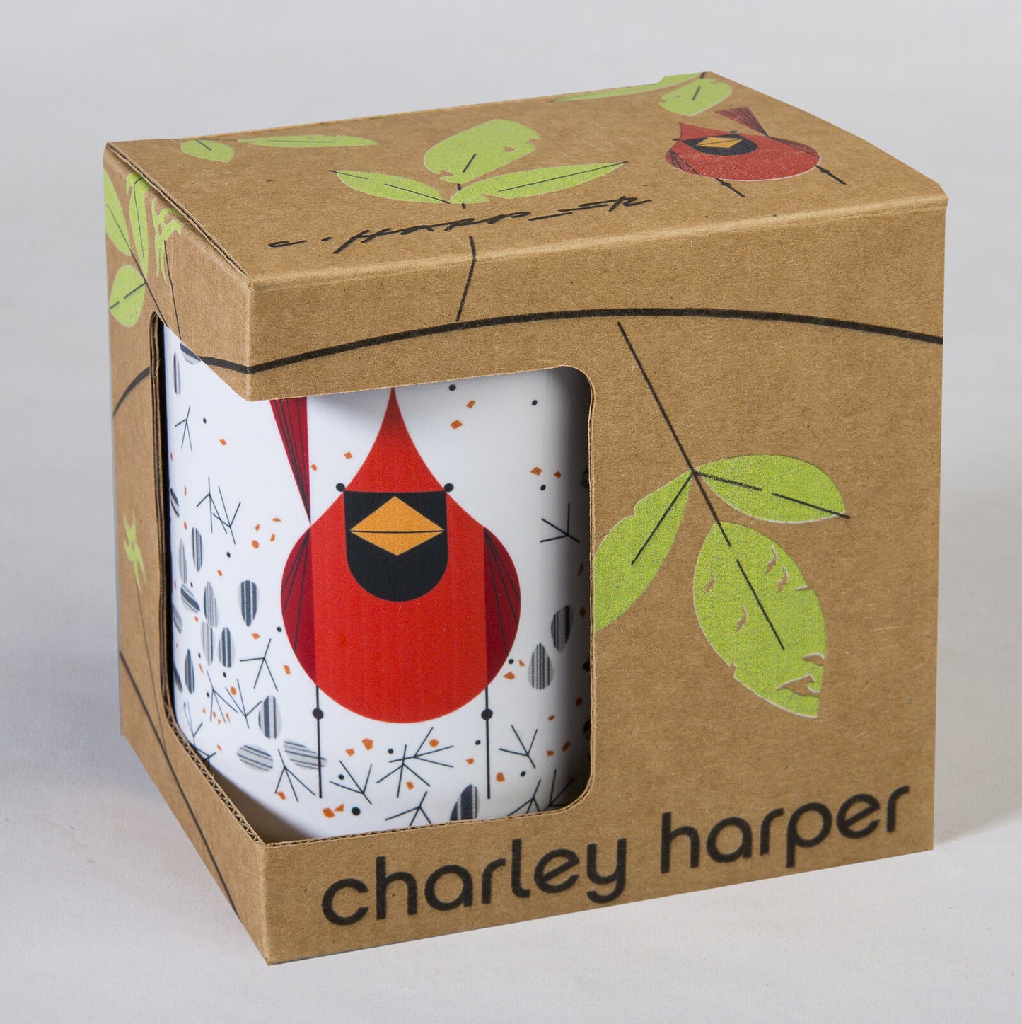 Charley Harper Cardinal and Seed Mug