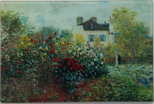 Monet, Artist's Garden Glass Cutting Board