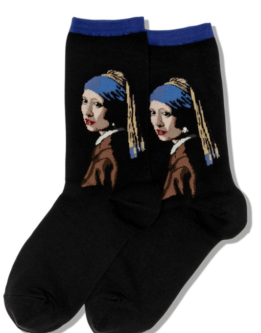 Women's Vermeer Girl With A Pearl Earring Sock
