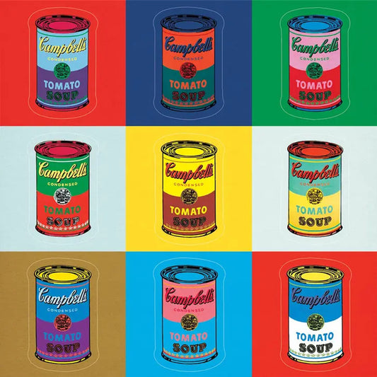 Warhol Campbell's Soup Cans 5x5 Sticker Sheeet