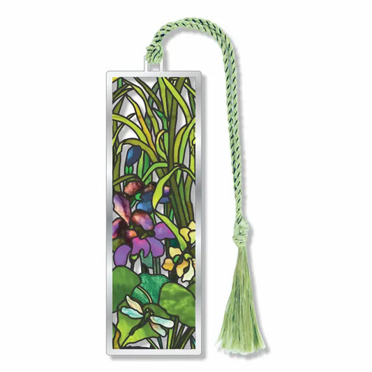 Iris, Lily, Cattail & Dragonfly Metal Bookmark
