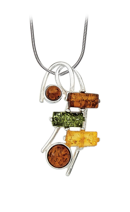Amber Ladder Pendant Necklace