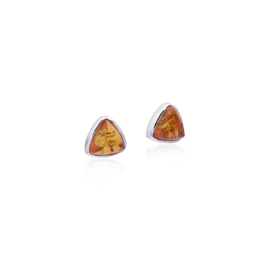 Amber Triangle Stud Earrings