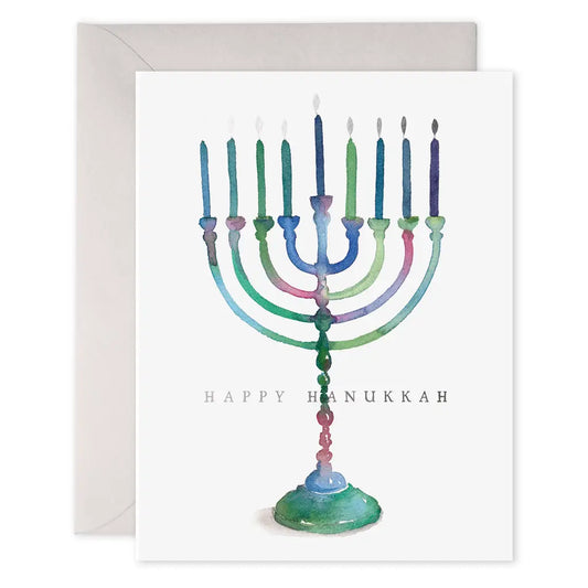 Colorful Menorah Hanukkah Card