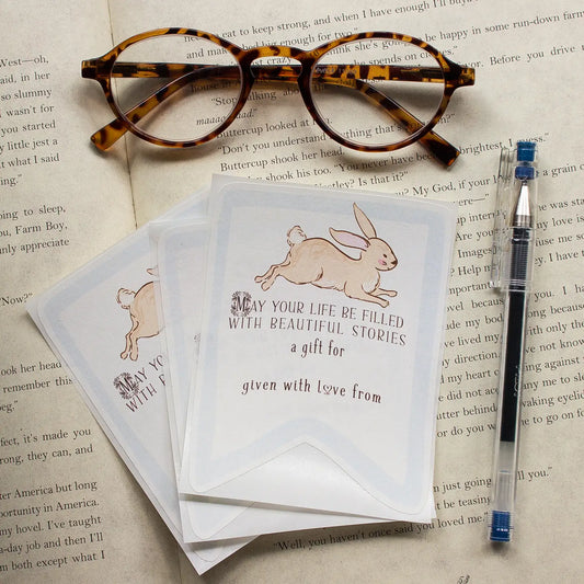 Blue Baby Bunny Bookplate Sticker