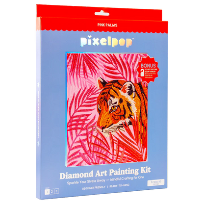 PixelPop Pink Palms Diamond Art Painting Kit