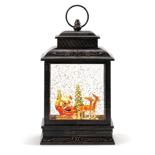 Lit Musical Santa and Sleigh Lantern