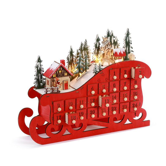 Lit Musical Sleigh Advent Calendar