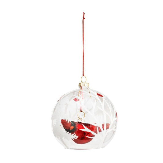 Glass Enclosed Cardinal Ornament