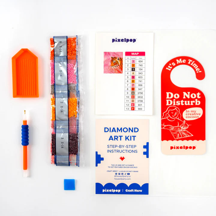 PixelPop Pink Palms Diamond Art Painting Kit
