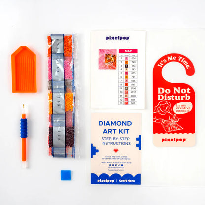PixelPop Pink Palms Diamond Art Painting Kit