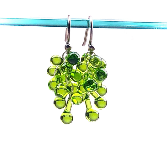 Chartreuse Rossetti Cluster Earrings
