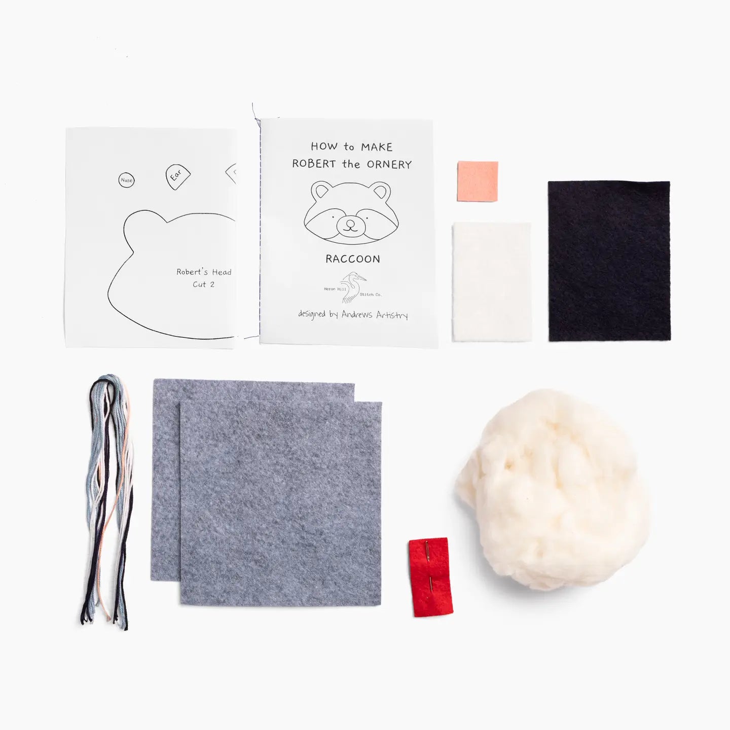 Robert the Raccoon Felt Sewing Kit