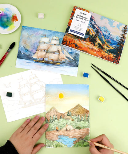 Landscape Watercolor Coloring Book