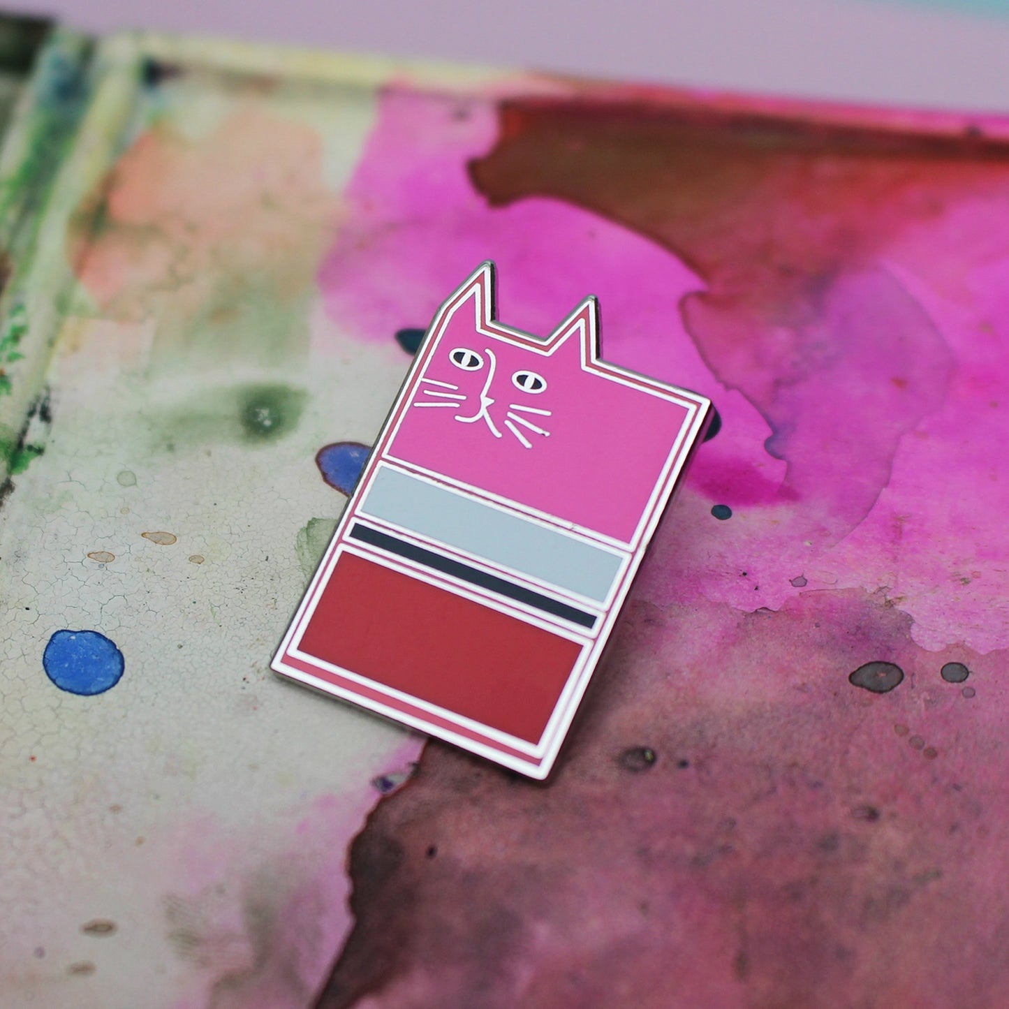 Rothkat Enamel Cat Artist Pin