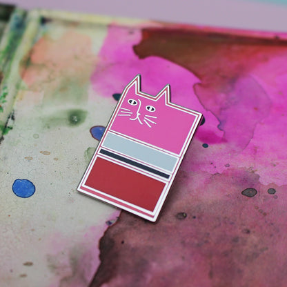 Rothkat Enamel Cat Artist Pin