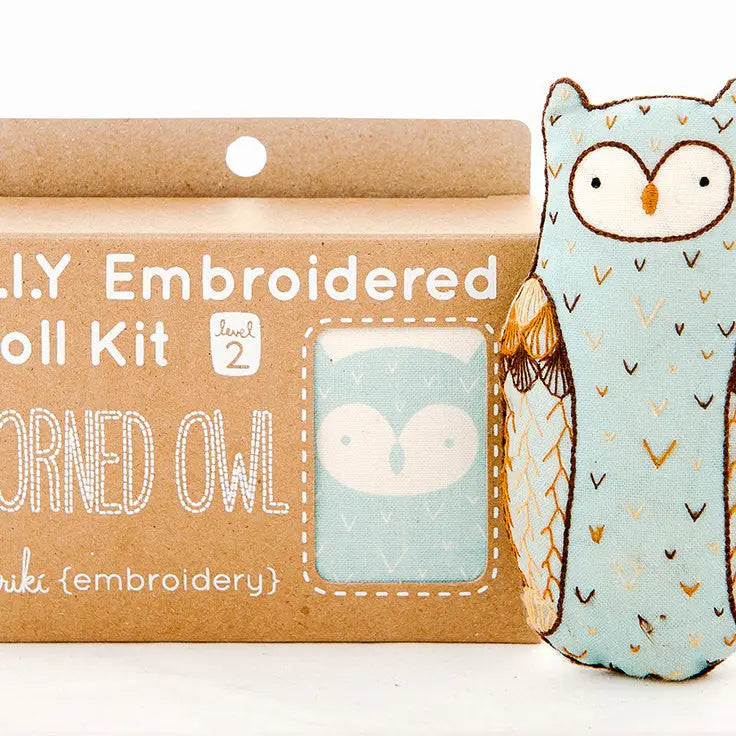 Horned Owl Embroidery Kit by Kiriki Press