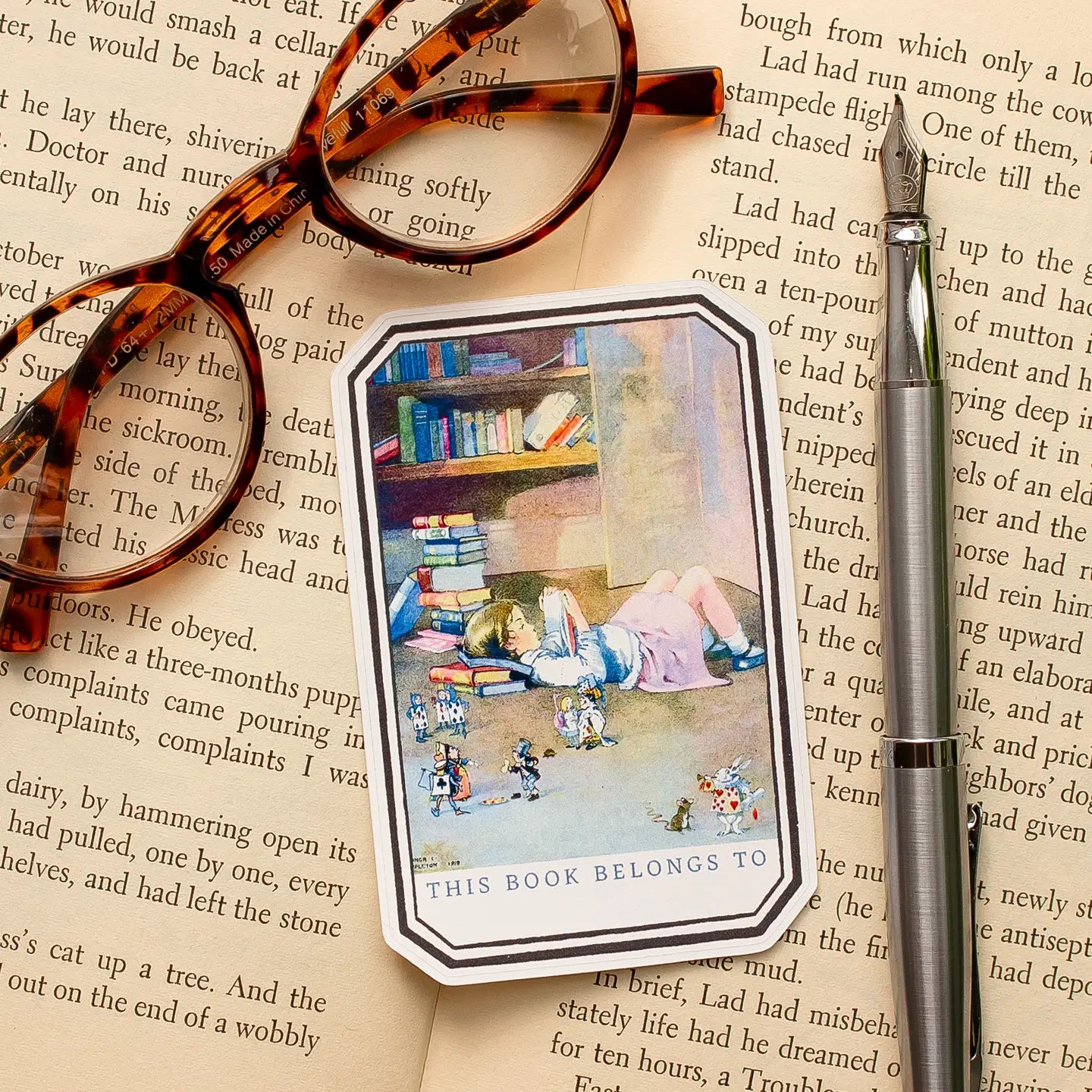 Alice in Wonderland Bookplate Sticker