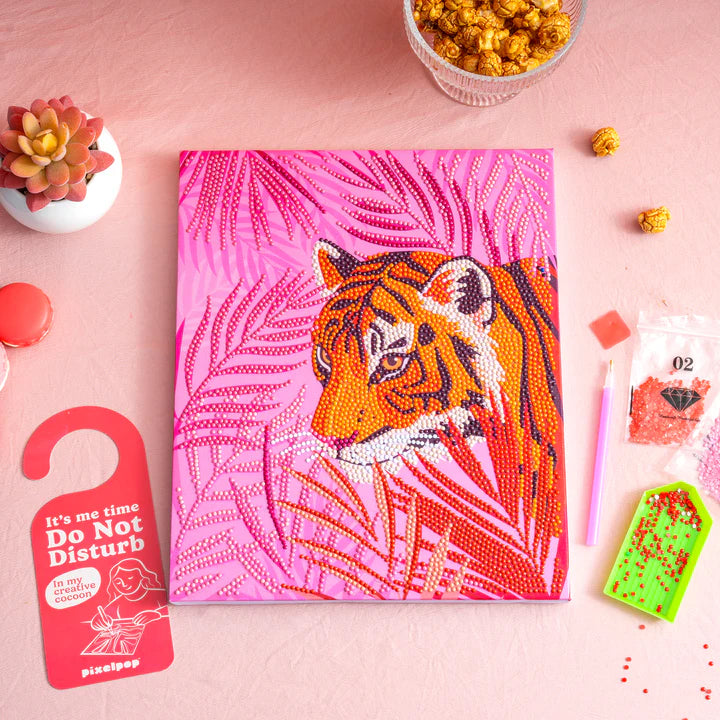 PixelPop Pink Palms Diamond Art Painting Kit